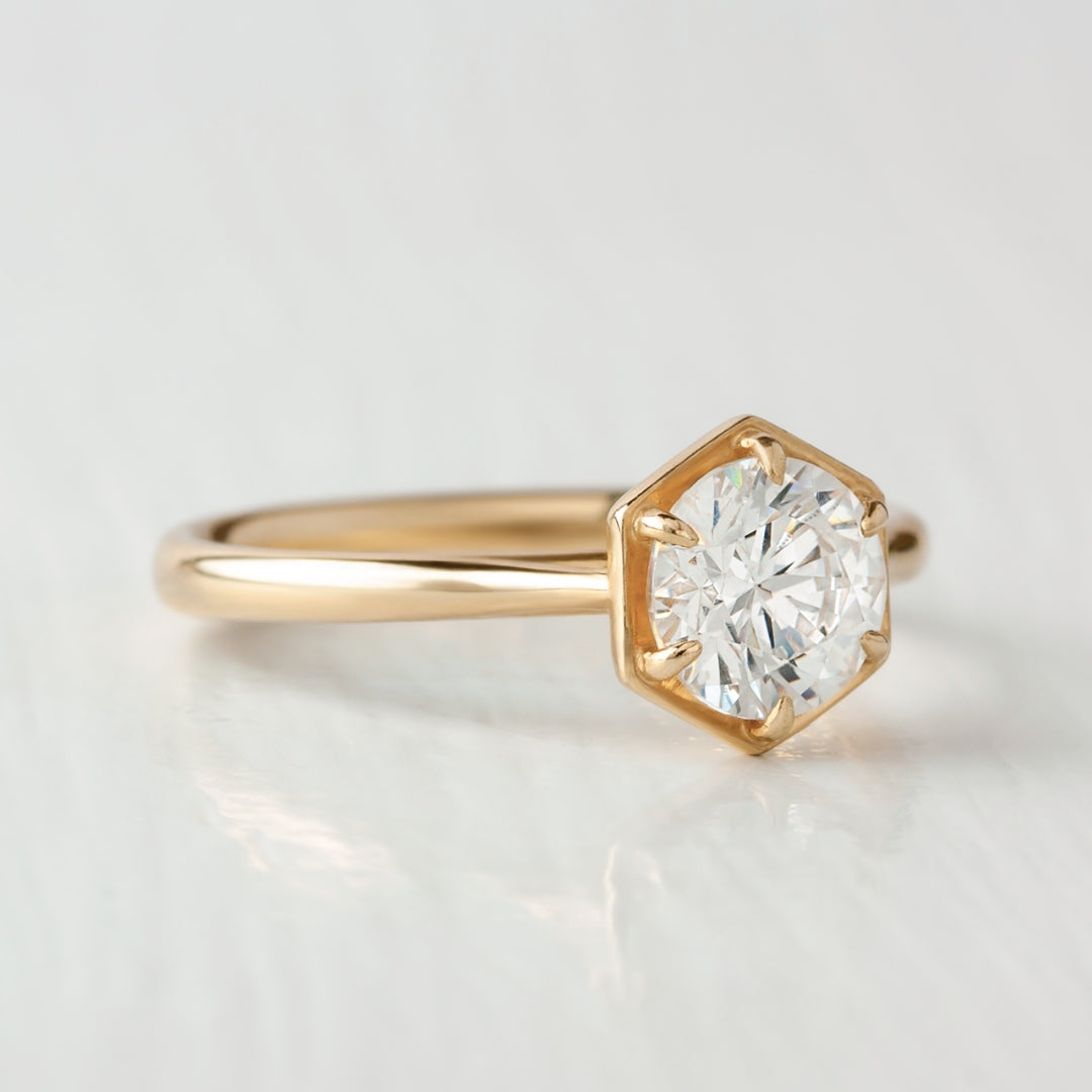 Moissanite 1.70 CT Round Cut Diamond Edwardian Engagement Ring