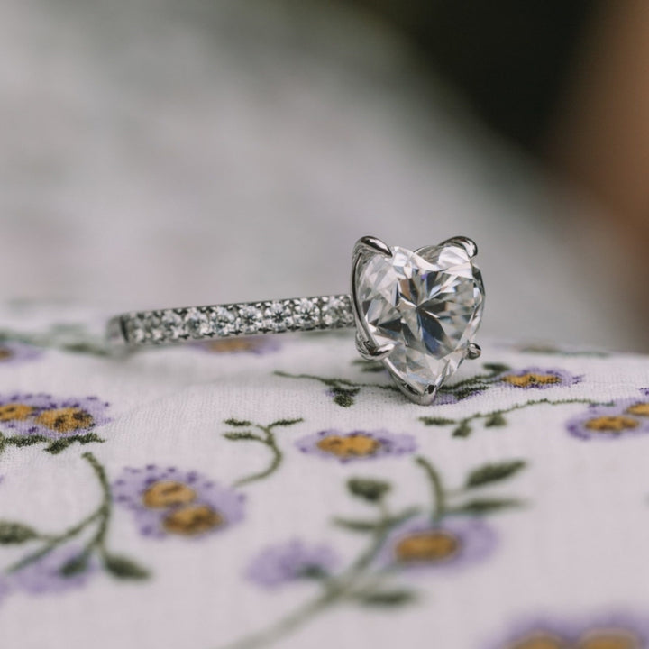 Moissanite 2.50 CT Heart Cut Diamond Brutalist Engagement Ring