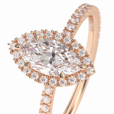 Lab Grown 2.12 CT Marquise Cut Diamond Avant Garde Engagement Ring