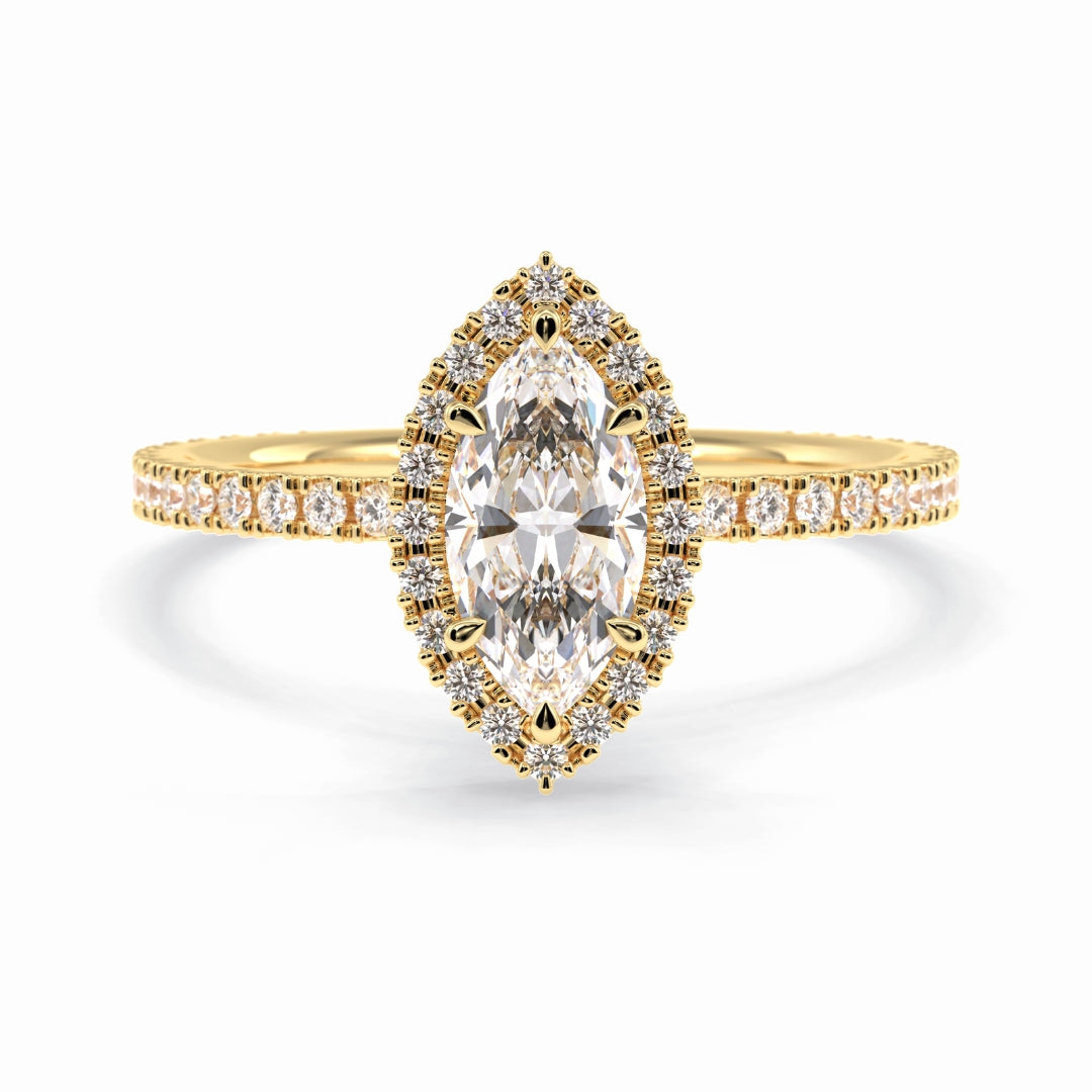 Lab Grown 2.12 CT Marquise Cut Diamond Avant Garde Engagement Ring