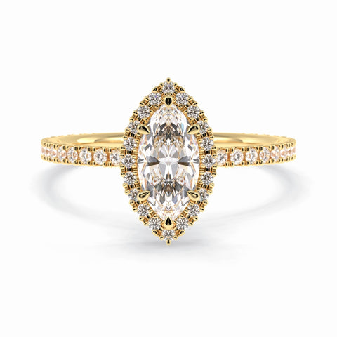 Lab Grown 2.12 CT Marquise Cut Diamond Avant Garde Engagement Ring