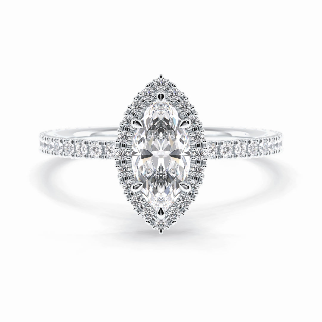 Lab Grown 2.12 CT Marquise Cut Diamond Avant Garde Engagement Ring