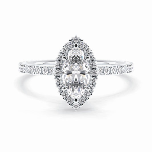 Lab Grown 2.12 CT Marquise Cut Diamond Avant Garde Engagement Ring