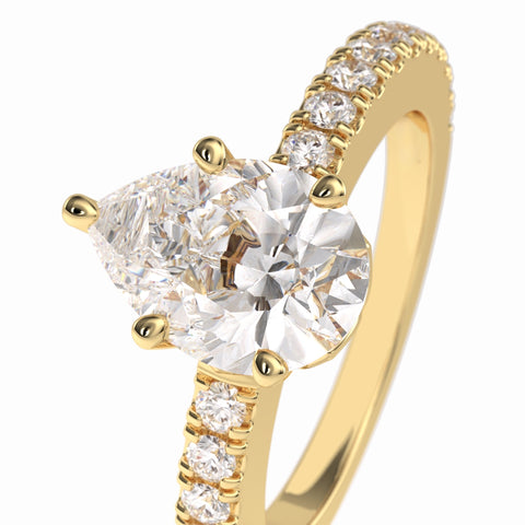 Lab Grown 2.25 CT Pear Cut Diamond Celtic Anniversary Ring