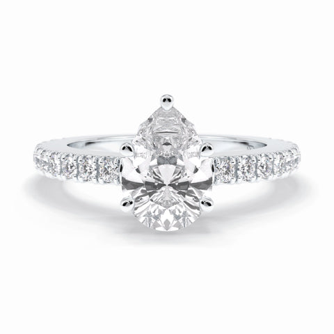 Lab Grown 2.25 CT Pear Cut Diamond Celtic Anniversary Ring