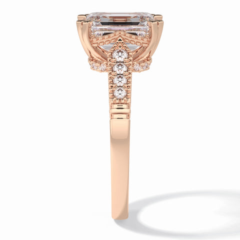 Lab Grown 1.89 CT Emerald Cut Diamond Mid-Century Anniversary Ring