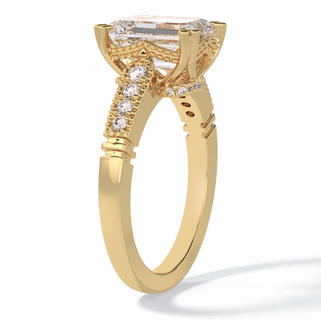 Lab Grown 1.89 CT Emerald Cut Diamond Mid-Century Anniversary Ring