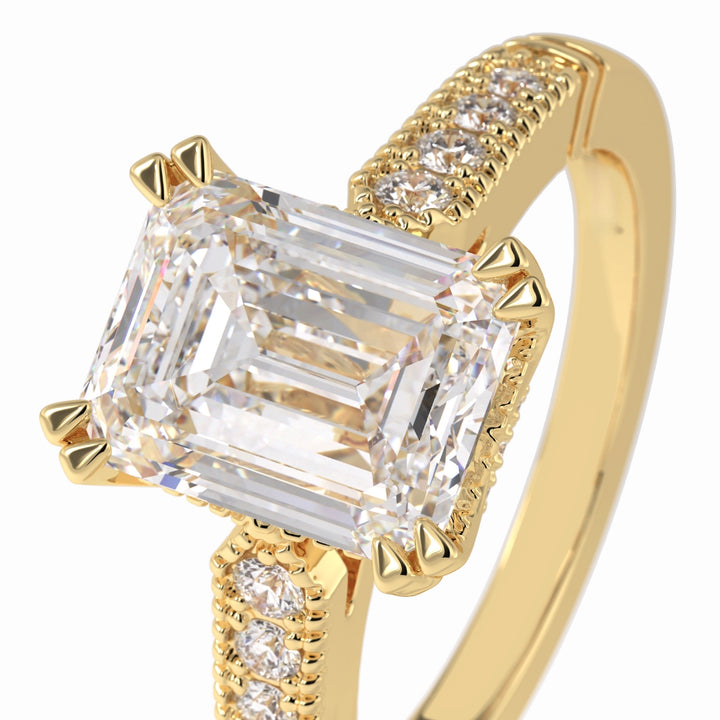 Lab Grown 1.89 CT Emerald Cut Diamond Mid-Century Anniversary Ring