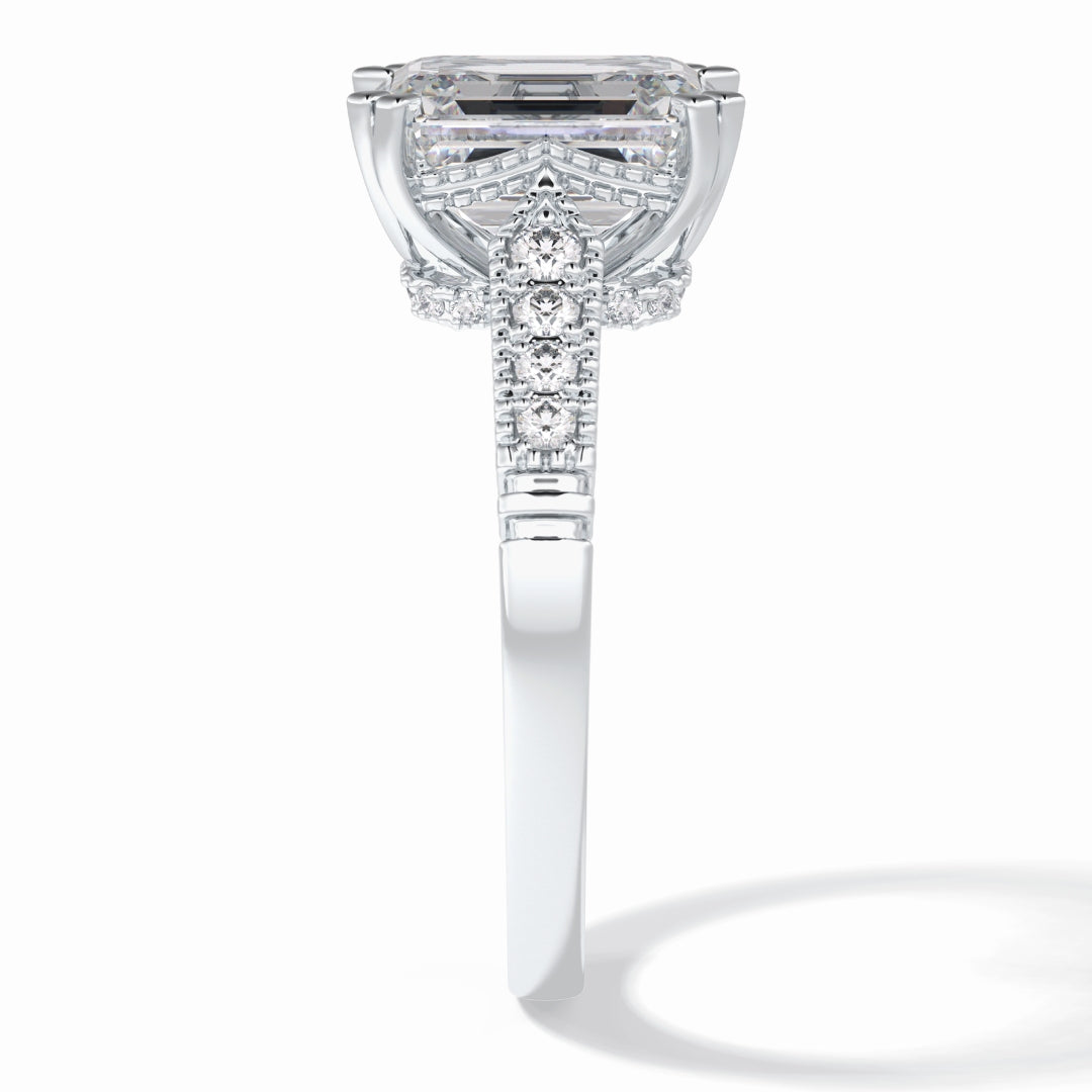 Lab Grown 1.89 CT Emerald Cut Diamond Mid-Century Anniversary Ring