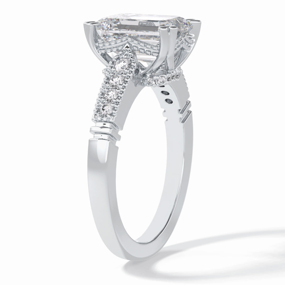 Lab Grown 1.89 CT Emerald Cut Diamond Mid-Century Anniversary Ring