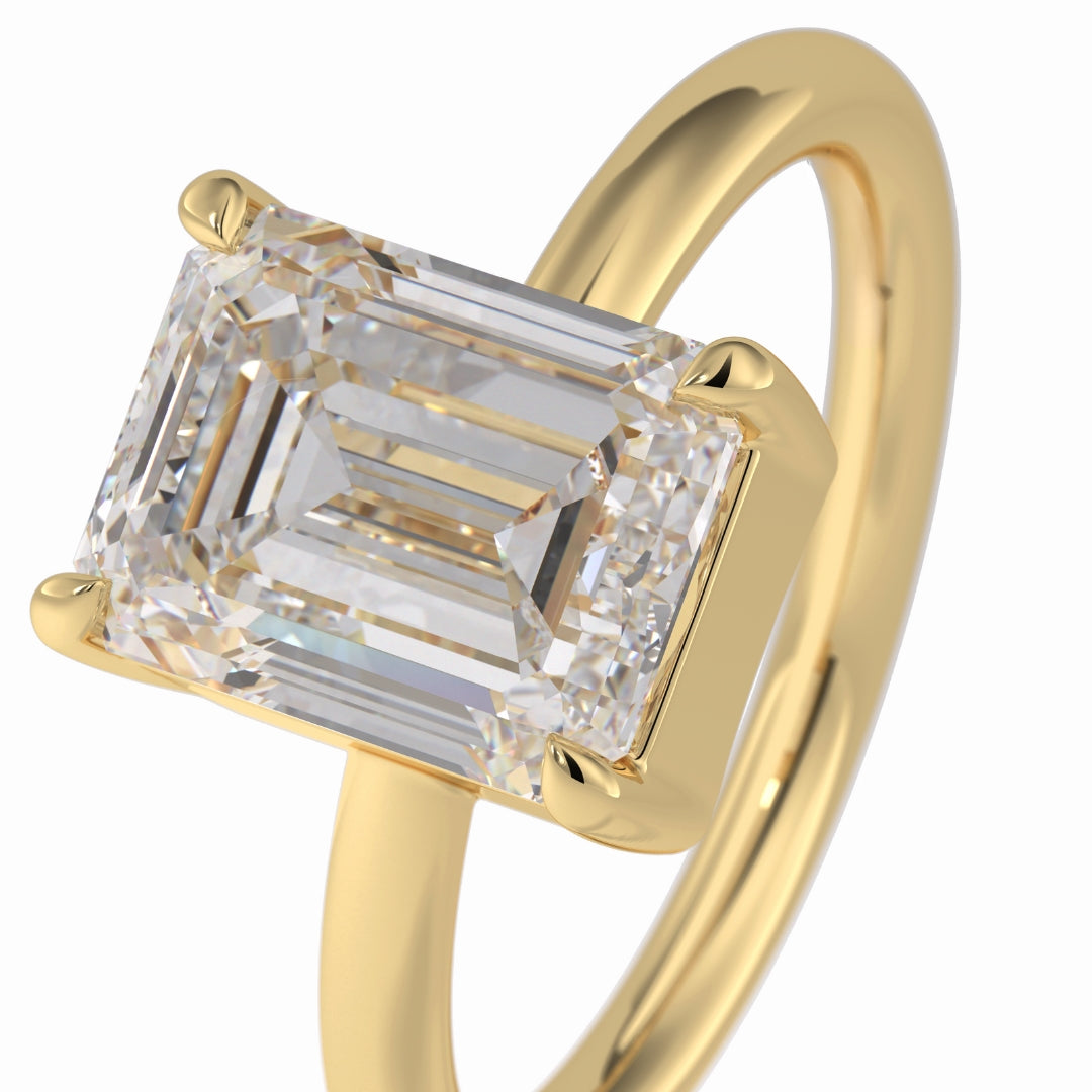 Lab Grown 2.61 CT Emarald Cut Diamond Victorian Anniversary Ring