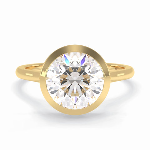 Lab Grown 2.90 CT Round Cut Diamond Boho & Hippie Engagement Ring