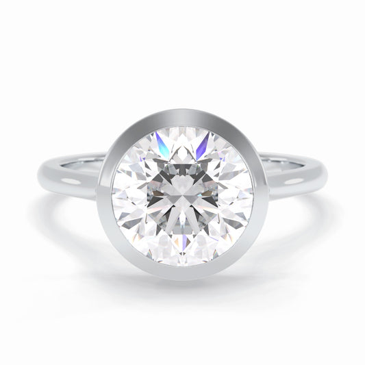 Lab Grown 2.90 CT Round Cut Diamond Boho & Hippie Engagement Ring