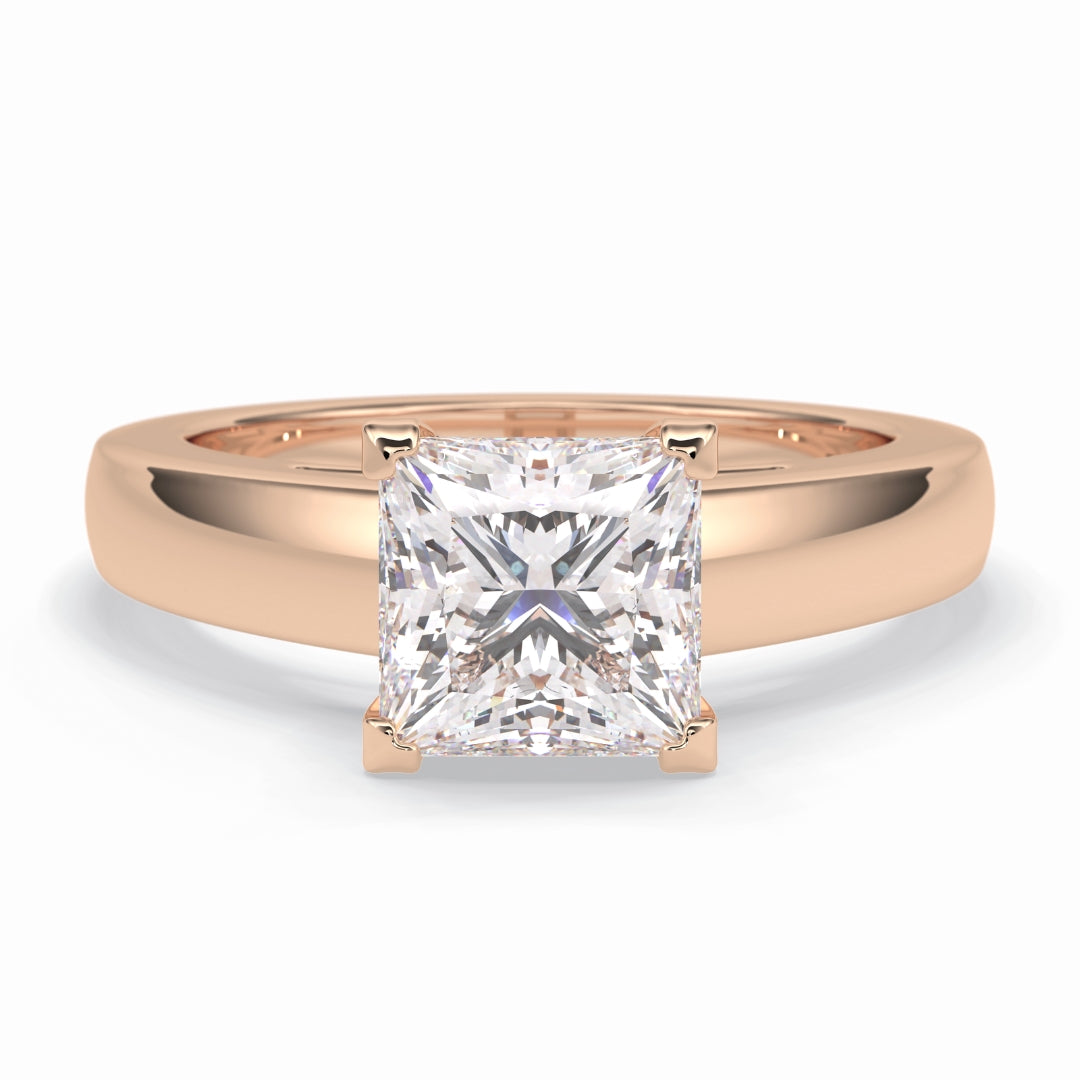 Lab Grown 2.07 CT Princess Cut Diamond Celtic Wedding Ring