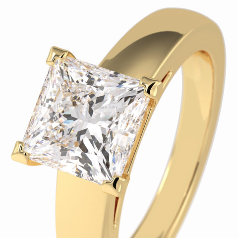 Lab Grown 2.07 CT Princess Cut Diamond Celtic Wedding Ring