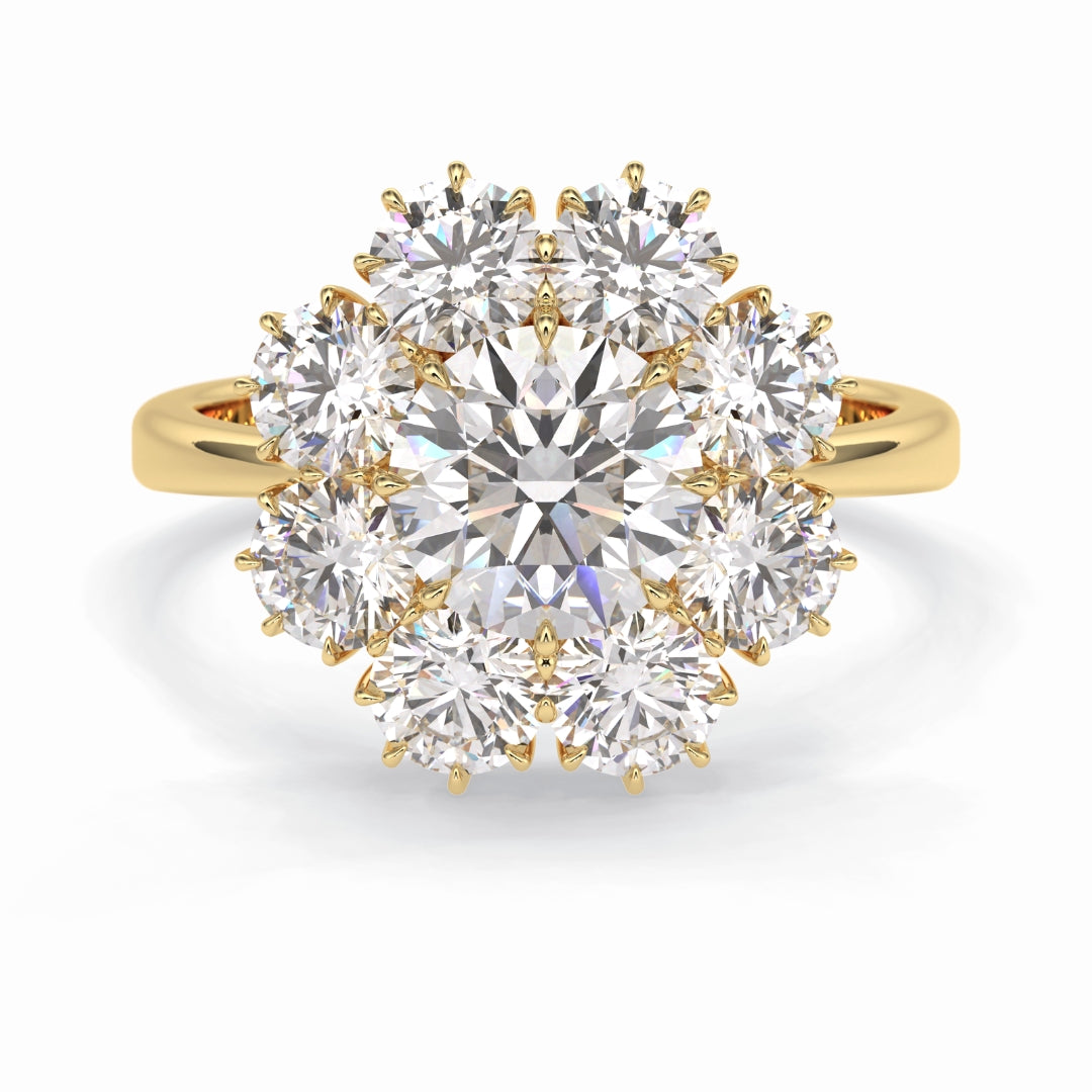 Lab Grown 3.48 CT Round Cut Diamond Edwardian Anniversary Ring