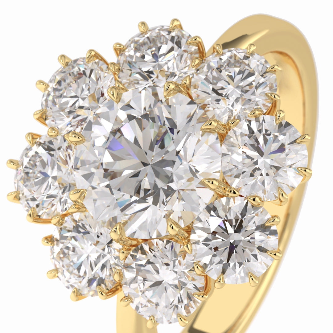 Lab Grown 3.48 CT Round Cut Diamond Edwardian Anniversary Ring