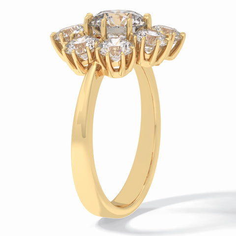 Lab Grown 3.48 CT Round Cut Diamond Edwardian Anniversary Ring