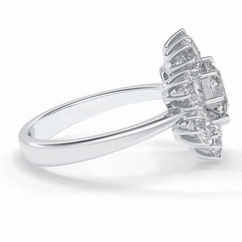 Lab Grown 3.48 CT Round Cut Diamond Edwardian Anniversary Ring