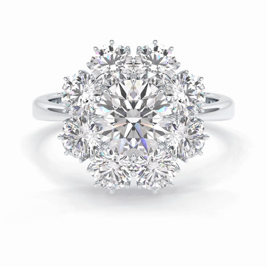 Lab Grown 3.48 CT Round Cut Diamond Edwardian Anniversary Ring