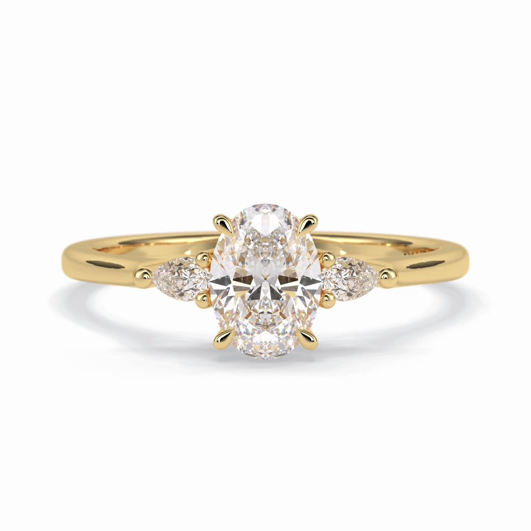 Lab Grown 2.00 CT Oval Cut Diamond Art Deco Engagement Ring