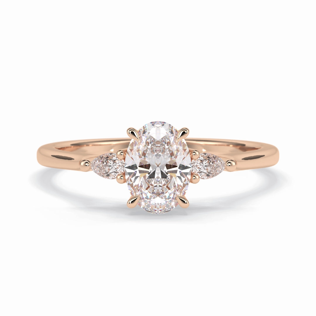 Lab Grown 2.00 CT Oval Cut Diamond Art Deco Engagement Ring