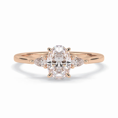 Lab Grown 2.00 CT Oval Cut Diamond Art Deco Engagement Ring