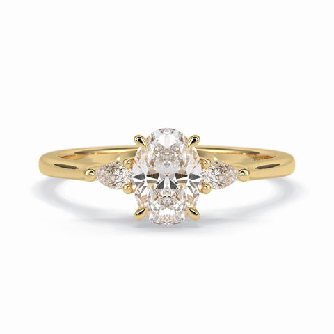 Lab Grown 2.00 CT Oval Cut Diamond Art Deco Engagement Ring