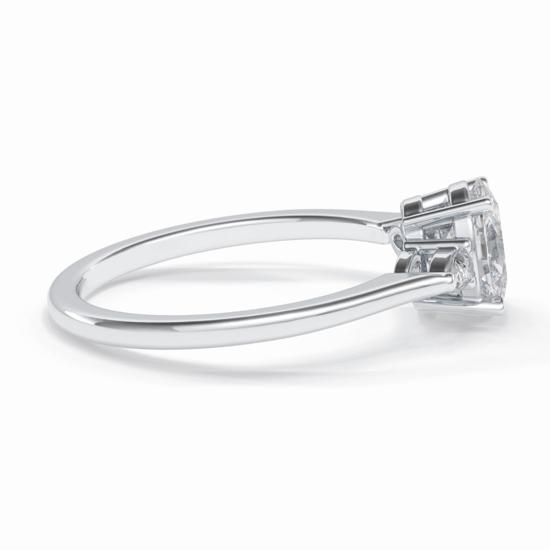 Lab Grown 2.00 CT Oval Cut Diamond Art Deco Engagement Ring