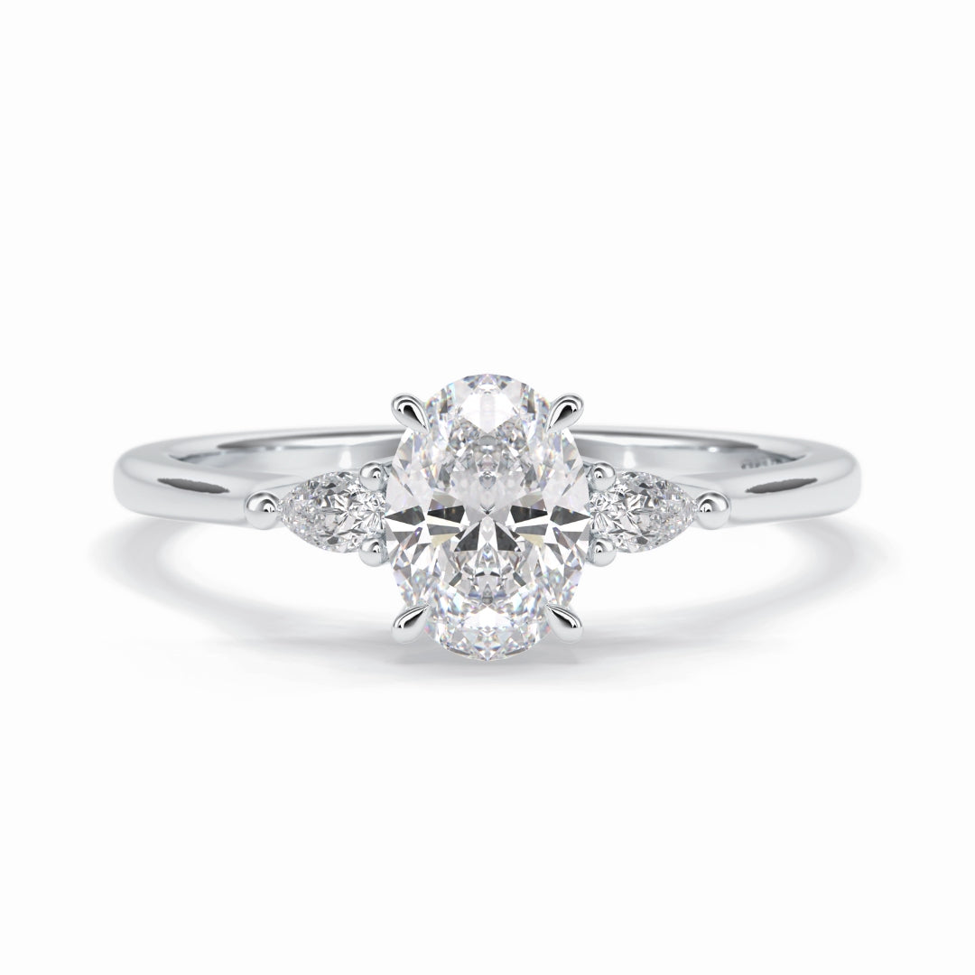 Lab Grown 2.00 CT Oval Cut Diamond Art Deco Engagement Ring