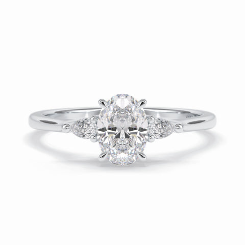 Lab Grown 2.00 CT Oval Cut Diamond Art Deco Engagement Ring