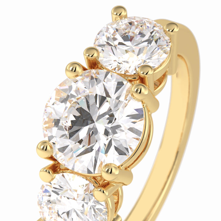 Lab Grown 3.50 CT Round Cut Diamond Mid-Century Anniversary Ring