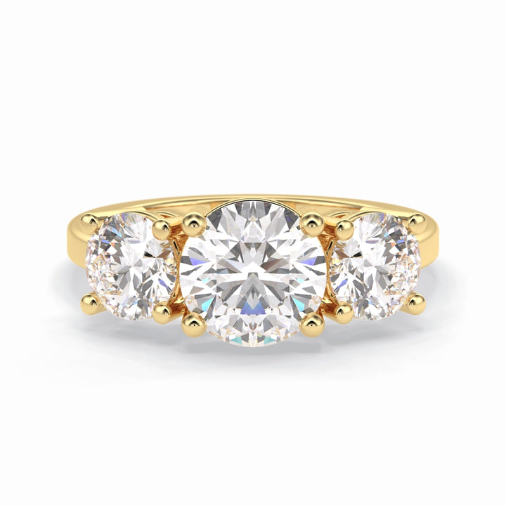 Lab Grown 3.50 CT Round Cut Diamond Mid-Century Anniversary Ring