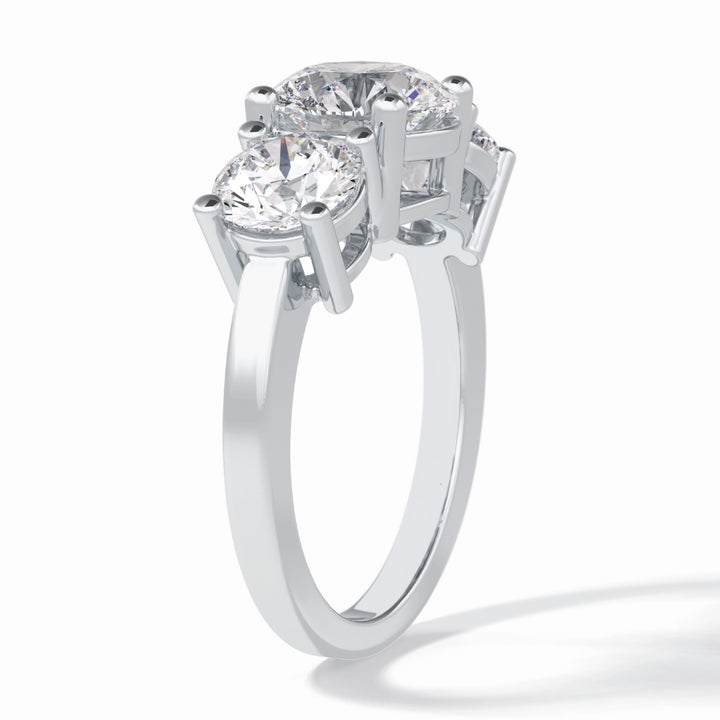 Lab Grown 3.50 CT Round Cut Diamond Mid-Century Anniversary Ring