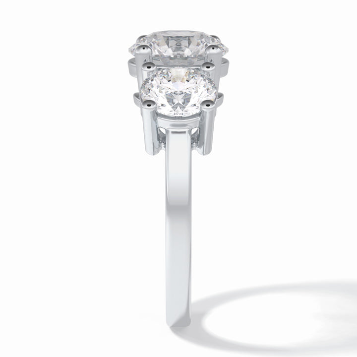 Lab Grown 3.50 CT Round Cut Diamond Mid-Century Anniversary Ring