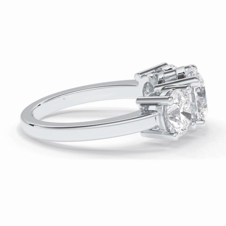 Lab Grown 3.50 CT Round Cut Diamond Mid-Century Anniversary Ring