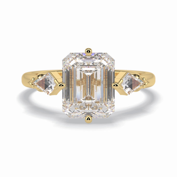 Lab Grown 3.94 CT Emerald Cut Diamond Victorian Engagement Ring