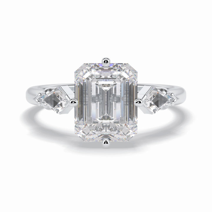 Lab Grown 3.94 CT Emerald Cut Diamond Victorian Engagement Ring