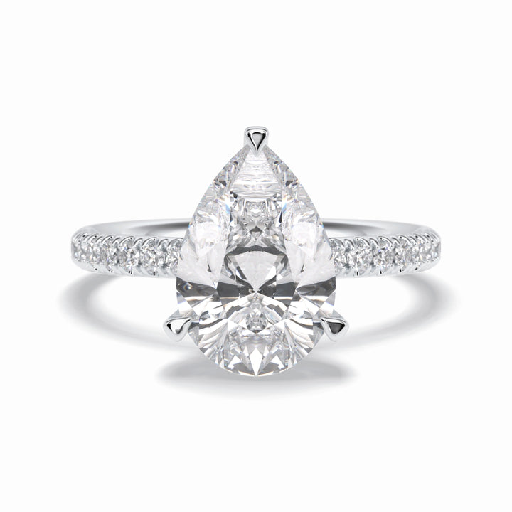 Lab Grown 3.36 CT Pear Cut Diamond Celtic Engagement Ring