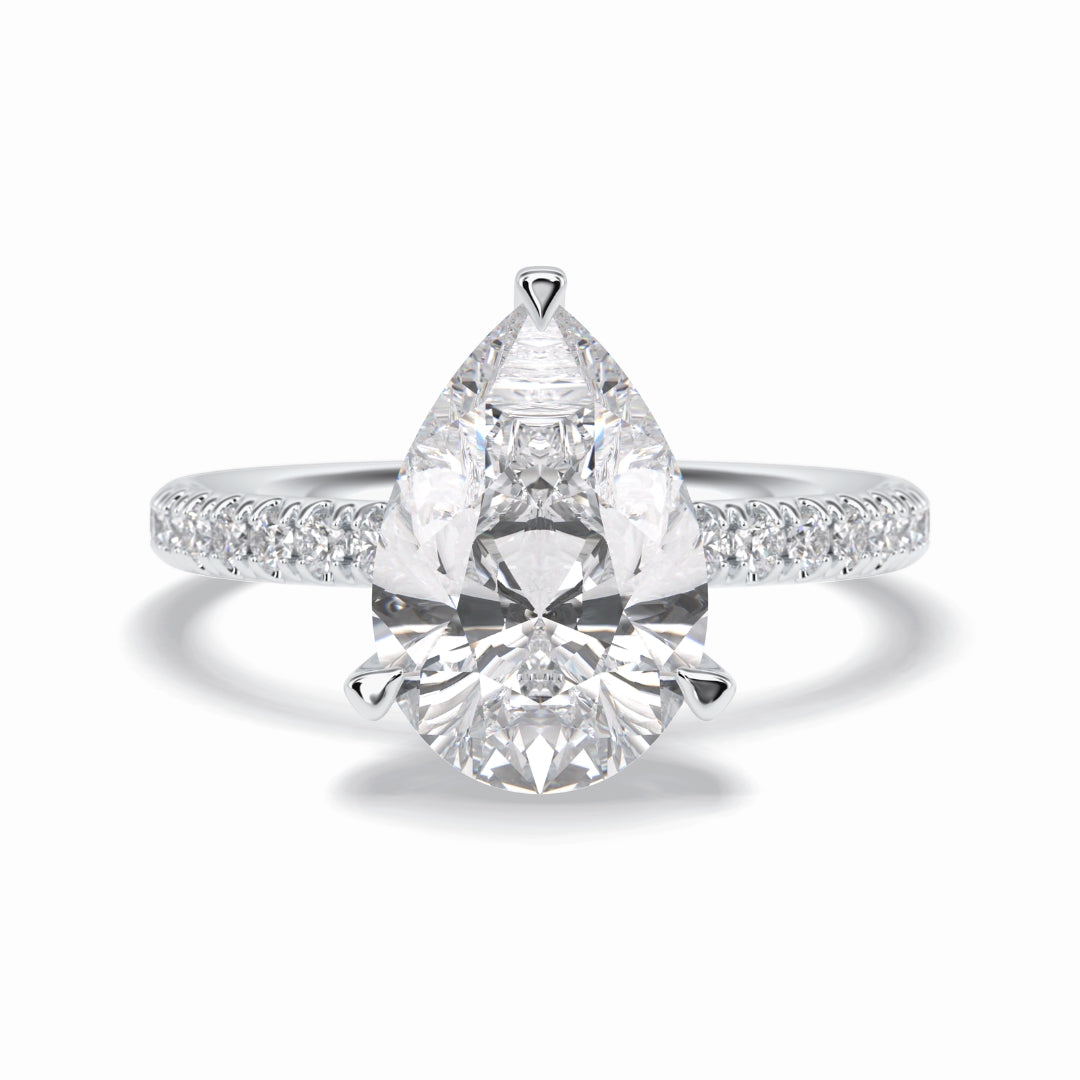 Lab Grown 3.36 CT Pear Cut Diamond Celtic Engagement Ring