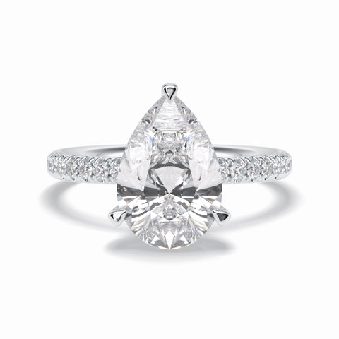 Lab Grown 3.36 CT Pear Cut Diamond Celtic Engagement Ring