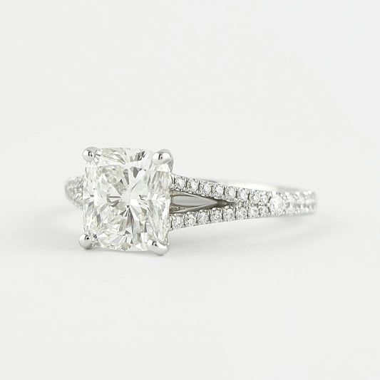 Lab Grown 2.84 CT Cushion Cut Diamond Art Nouveau Wedding Ring