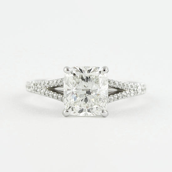 Lab Grown 2.84 CT Cushion Cut Diamond Art Nouveau Wedding Ring