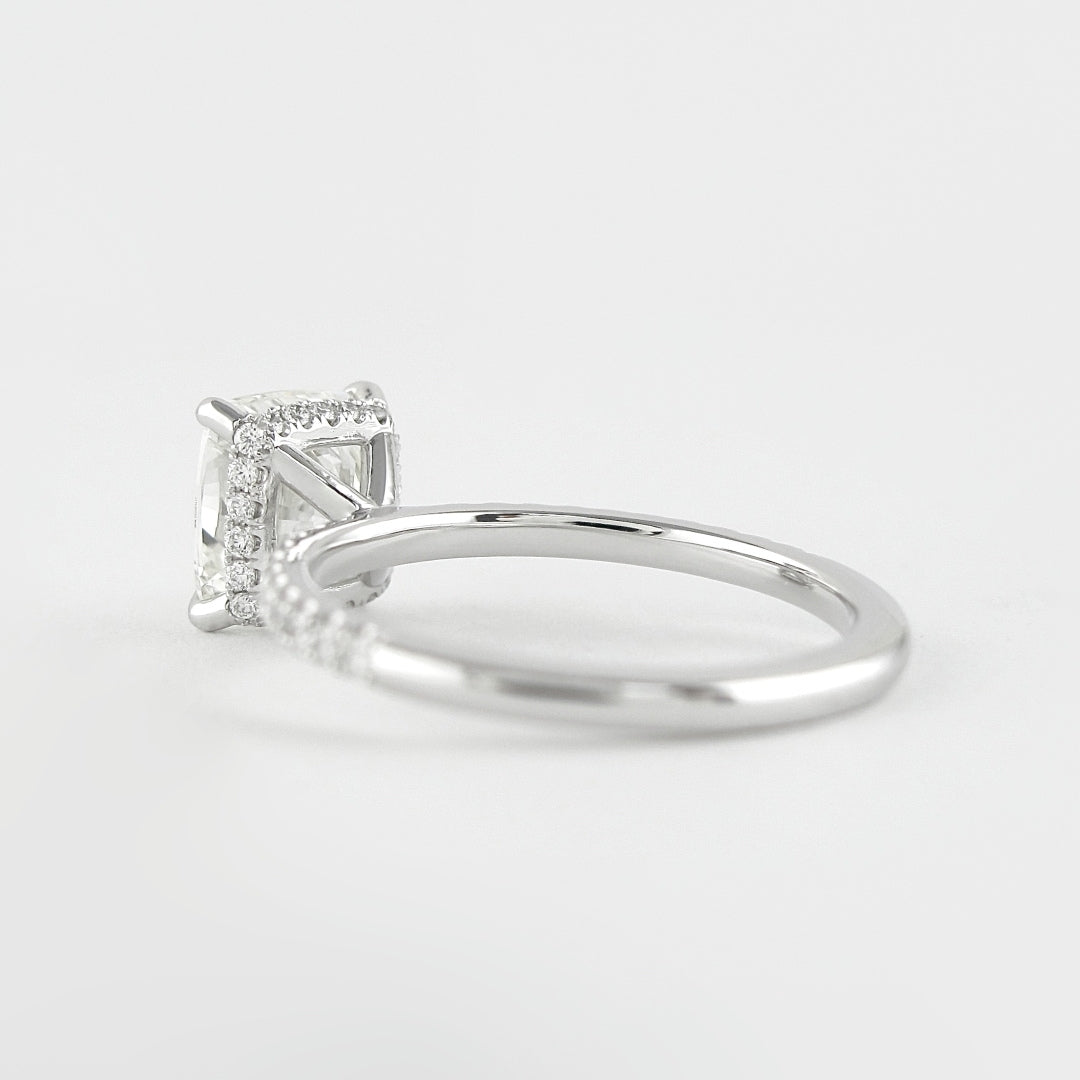 Lab Grown 3.43 CT Cushion Cut Diamond Edwardian Wedding Ring