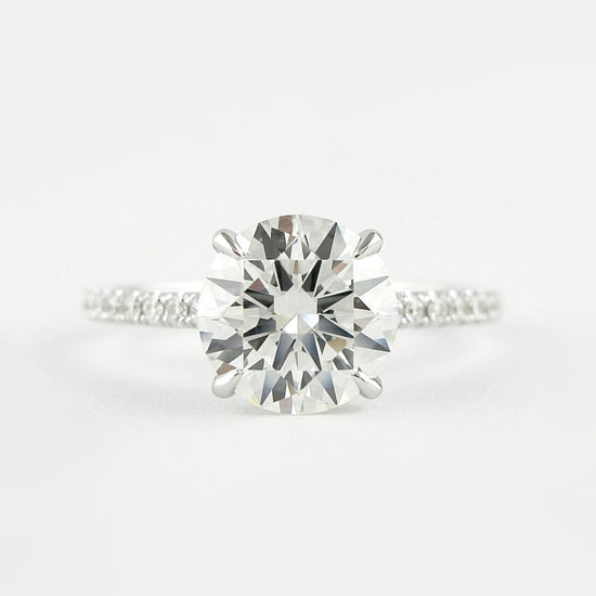 Lab Grown 3.10 CT Round Cut Diamond Gothic Anniversary Ring