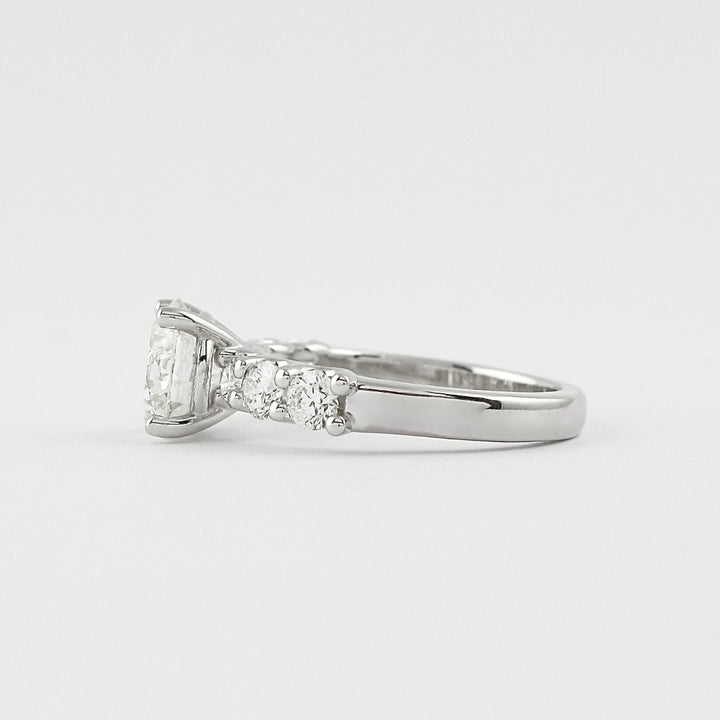 Lab Grown 3.95 CT Round Cut Diamond Mid-Century Wedding Ring