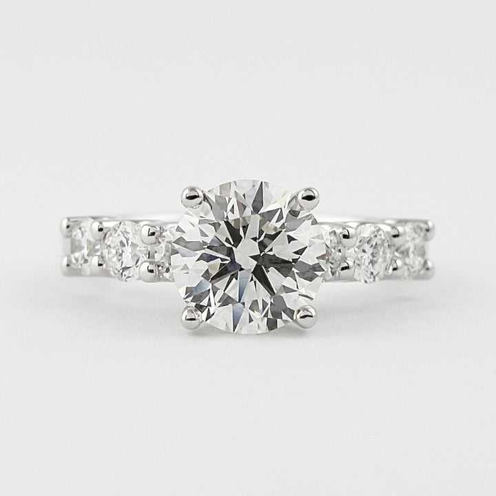 Lab Grown 3.95 CT Round Cut Diamond Mid-Century Wedding Ring