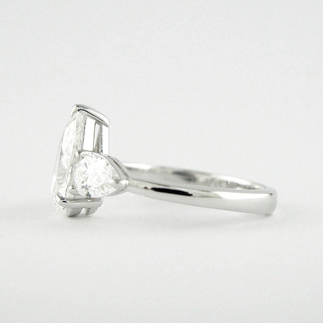 Lab Grown 3.05 CT Pear Cut Diamond Minimalist Anniversary Ring