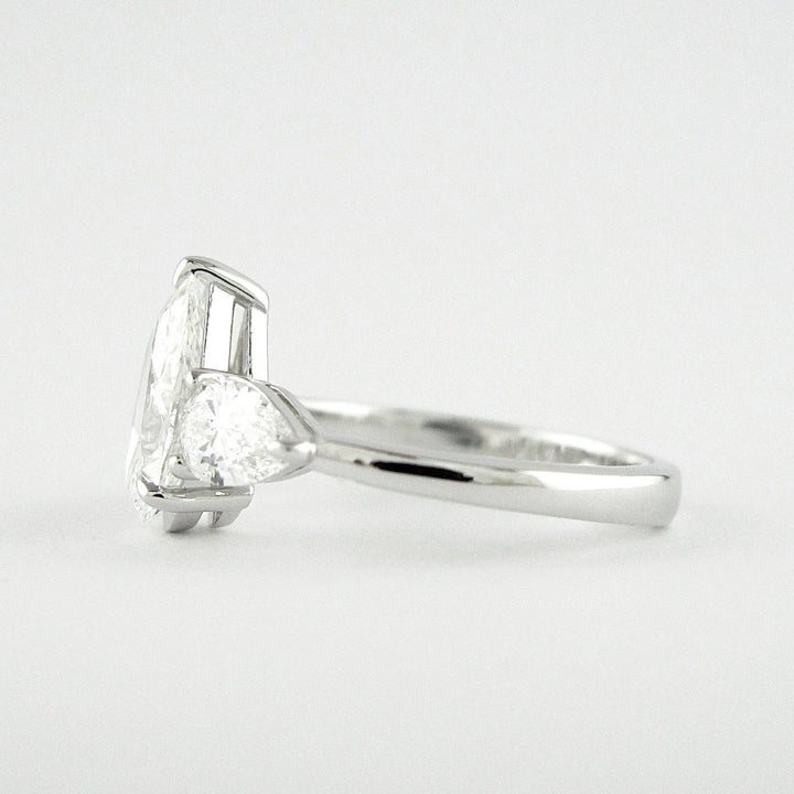 Lab Grown 3.05 CT Pear Cut Diamond Minimalist Anniversary Ring