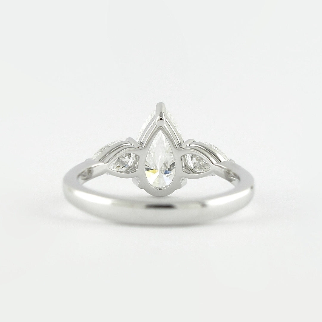 Lab Grown 3.05 CT Pear Cut Diamond Minimalist Anniversary Ring